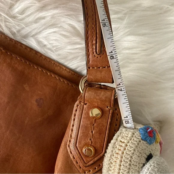 MICHAEL KORS TERRACOTTA/BROWN BOHO PEBBLE LEATHER SHOULDER BAG - Picture 4 of 9